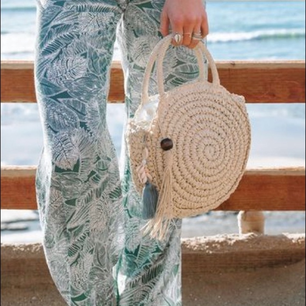 Solid & striped boho crossbody bag